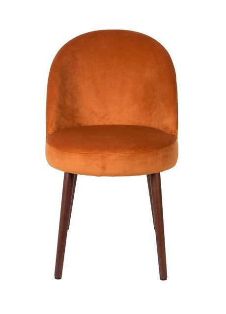 Dutchbone Barbara Spisebordsstol, Orange velour - UNOLIVING.COM