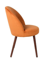 Dutchbone Barbara Spisebordsstol, Orange velour - UNOLIVING.COM