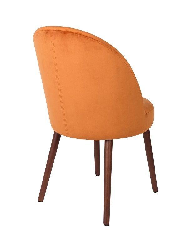 Dutchbone Barbara Spisebordsstol, Orange velour - UNOLIVING.COM