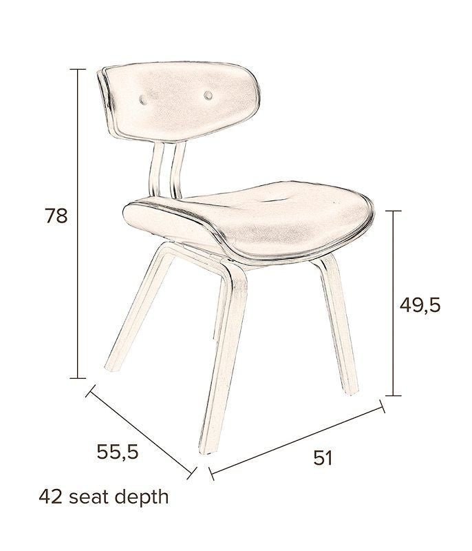 Dutchbone Blackwood Spisebordsstol - Sort PU - UNOLIVING.COM