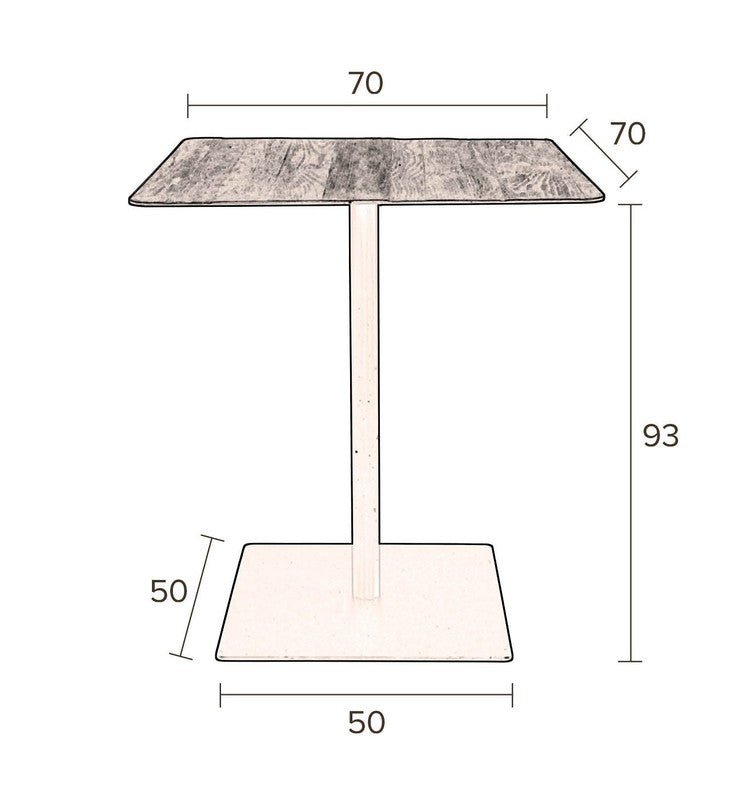 Dutchbone Braza Barbord 70x70, Brun - UNOLIVING.COM