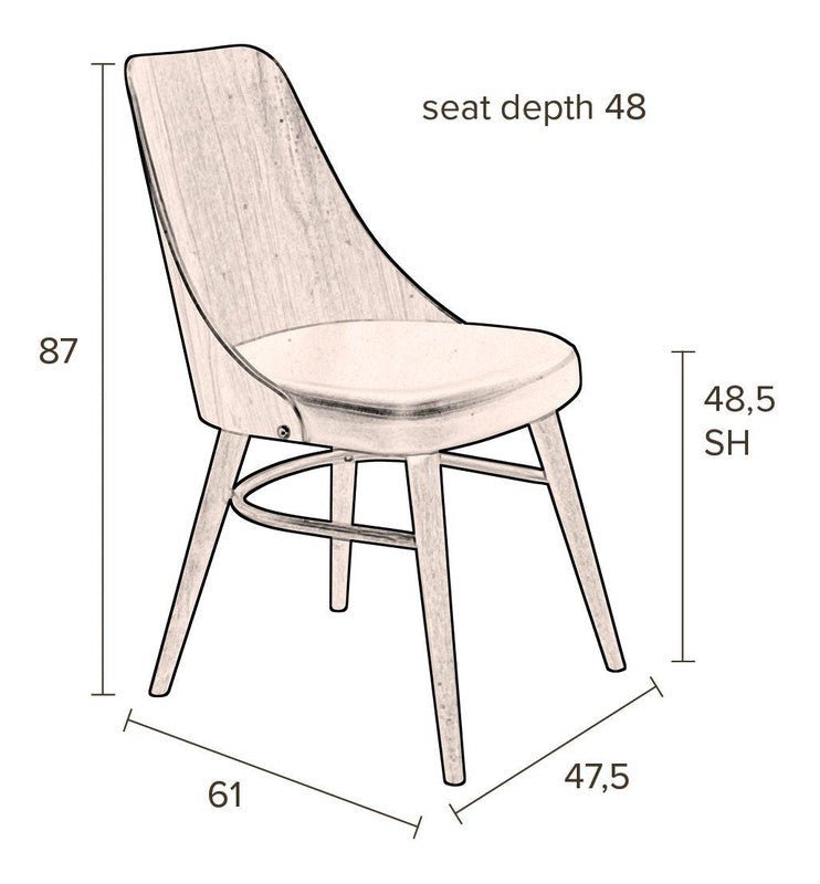 Dutchbone Chaya Spisebordsstol, Brun/Sort - UNOLIVING.COM