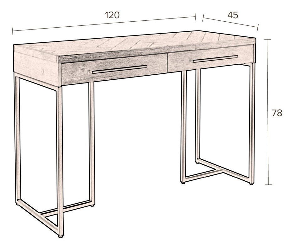 Dutchbone Class Konsolbord, Brun/Gylden - UNOLIVING.COM