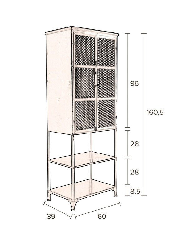 Dutchbone Denver Kabinet High Gråsort - UNOLIVING.COM