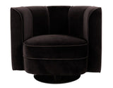 Dutchbone Flower Loungestol, Sort velour - UNOLIVING.COM