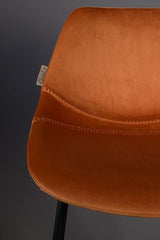 Dutchbone Franky Barstol, Orange velour - UNOLIVING.COM