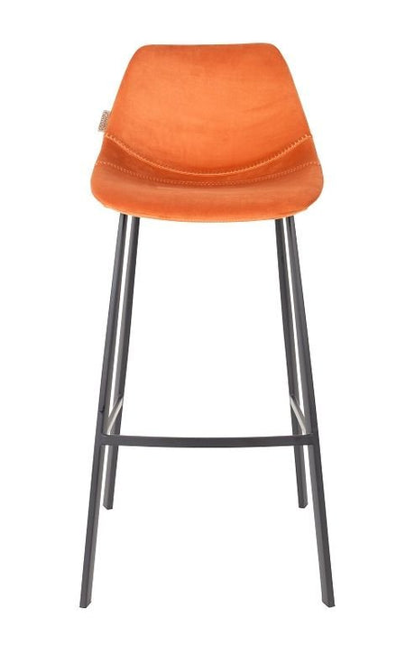 Dutchbone Franky Barstol, Orange velour - UNOLIVING.COM