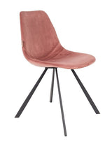 Dutchbone Franky Spisebordsstol, Old pink velour - UNOLIVING.COM