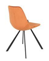 Dutchbone Franky Spisebordsstol, Orange velour - UNOLIVING.COM