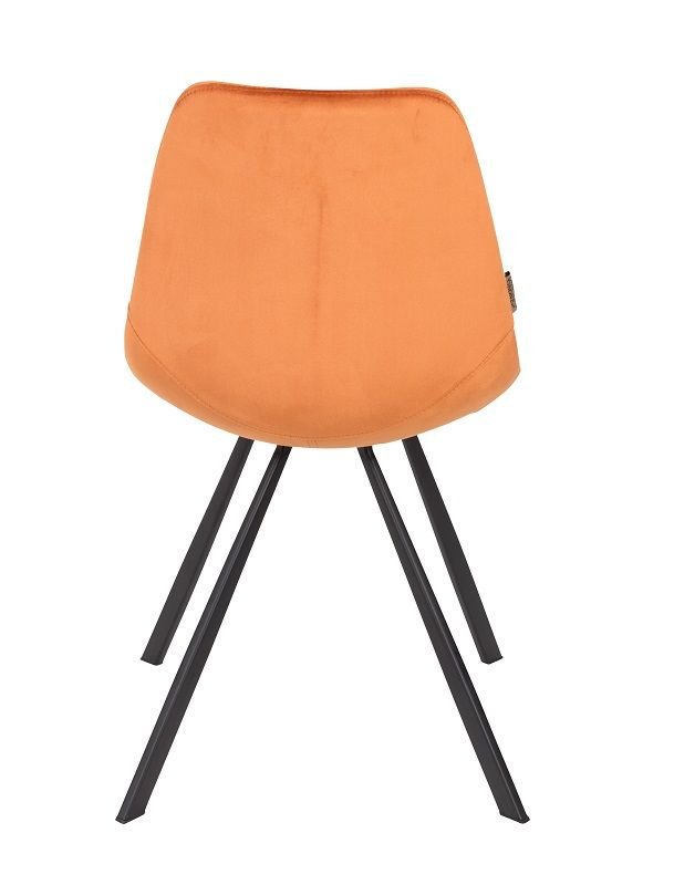 Dutchbone Franky Spisebordsstol, Orange velour - UNOLIVING.COM