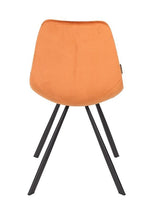 Dutchbone Franky Spisebordsstol, Orange velour - UNOLIVING.COM