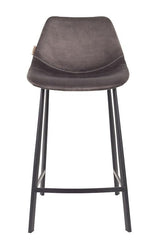 Dutchbone Franky barstol, Grå velour, SH: 65cm - UNOLIVING.COM