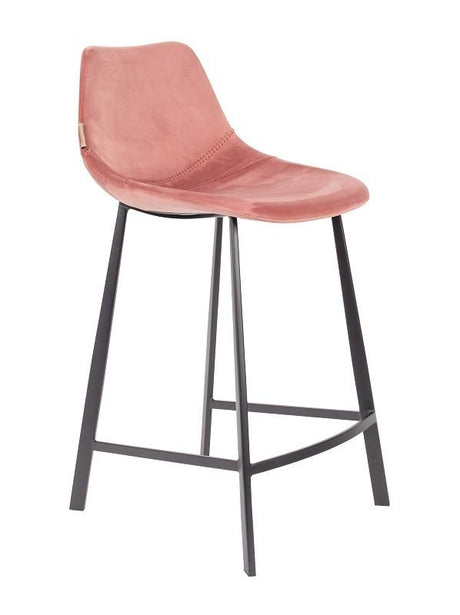 Dutchbone Franky barstol, Old pink velour, SH: 65cm - UNOLIVING.COM