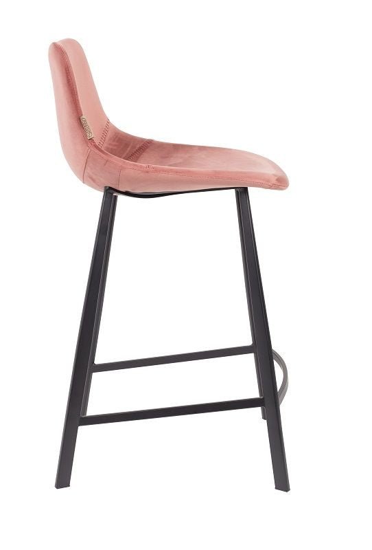 Dutchbone Franky barstol, Old pink velour, SH: 65cm - UNOLIVING.COM