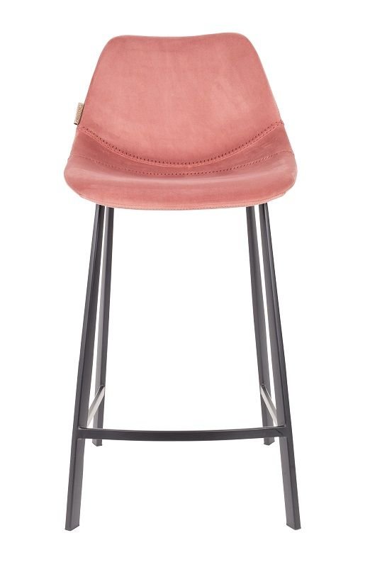 Dutchbone Franky barstol, Old pink velour, SH: 65cm - UNOLIVING.COM