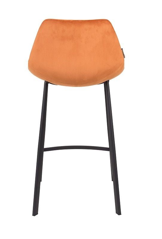 Dutchbone Franky barstol, Orange velour, SH: 65cm - UNOLIVING.COM