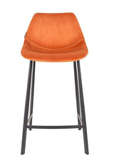 Dutchbone Franky barstol, Orange velour, SH: 65cm - UNOLIVING.COM