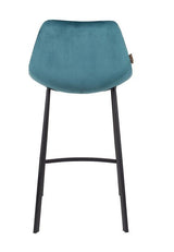 Dutchbone Franky barstol, Petrol velour, SH: 65cm - UNOLIVING.COM