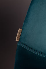 Dutchbone Franky barstol, Petrol velour, SH: 65cm - UNOLIVING.COM