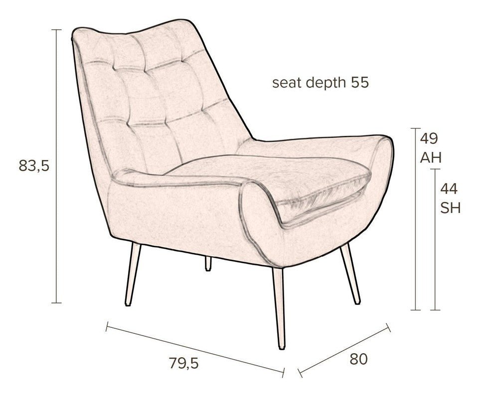 Dutchbone Glodis Loungestol, Whiskey - UNOLIVING.COM