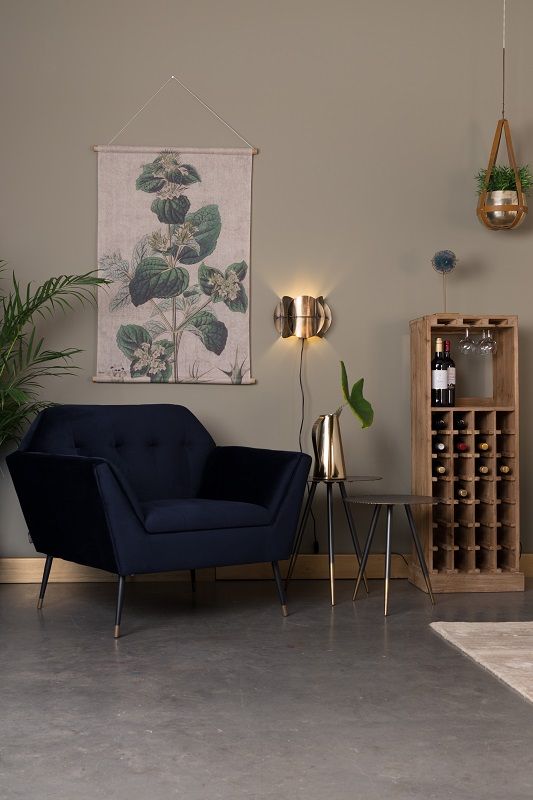 Dutchbone Kate Loungestol, Deep blue - Unoliving.com