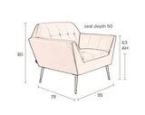 Dutchbone Kate Loungestol, Pink clay - Unoliving.com