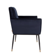 Dutchbone Kate Spisebordsstol m/armlæn Deep blue - Unoliving.com