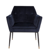 Dutchbone Kate Spisebordsstol m/armlæn Deep blue - Unoliving.com