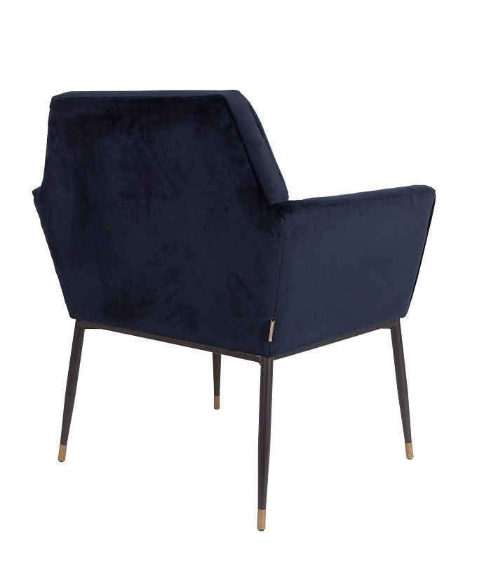 Dutchbone Kate Spisebordsstol m/armlæn Deep blue - Unoliving.com