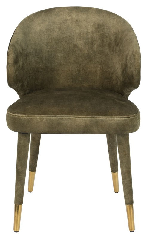 Dutchbone Lunar Spisebordsstol, Moss Velour - Unoliving.com