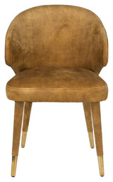 Dutchbone Lunar Spisebordsstol, Okker Velour - Unoliving.com