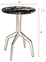 Dutchbone Maral Sidebord - Rødbrun Marmor, Ø39 - Unoliving.com