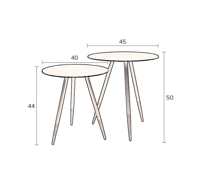 Dutchbone Stalwart Sidebord Sæt á 2 - Unoliving.com