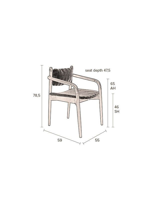 Dutchbone Torrance Spisebordsstol m/armlæn, Brun - Unoliving.com