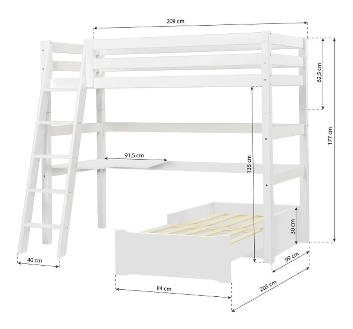 ECO Luxury MEGA-seng m. stige, 90x200 - Unoliving.com