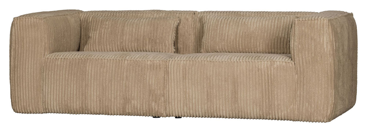 Woood Bean 3,5-pers. Sofa i bred fløjl, Travertin - Unoliving.com