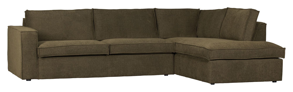 Woood Freddie Sofa m. højrevendt Chaiselong, Warm Green - Unoliving.com