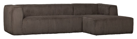 Woood Bean Sofa m. højrevendt Chaiselong, Mud fløjl