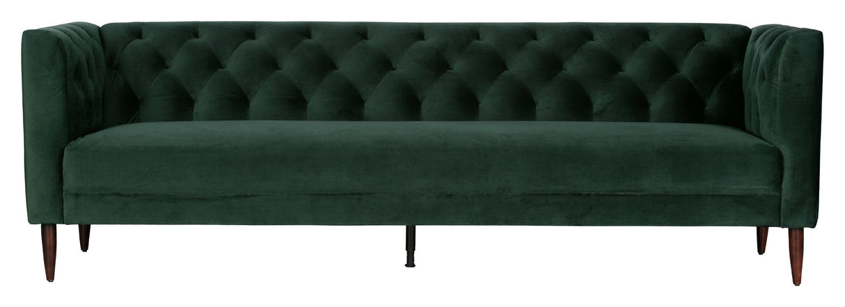 Woood Nisa 3-pers. Sofa - Mørkegrøn Velour - Unoliving.com