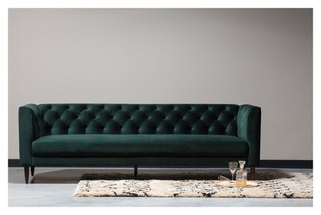 Woood Nisa 3-pers. Sofa - Mørkegrøn Velour - Unoliving.com