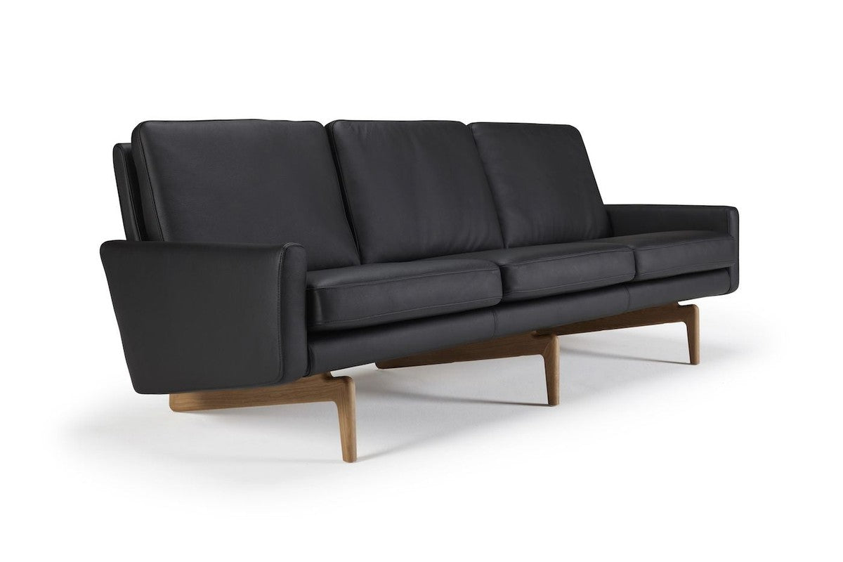 Egsmark 3-pers sofa, Sort Læder - Unoliving.com