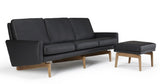 Egsmark 3-pers sofa, Sort Læder - Unoliving.com