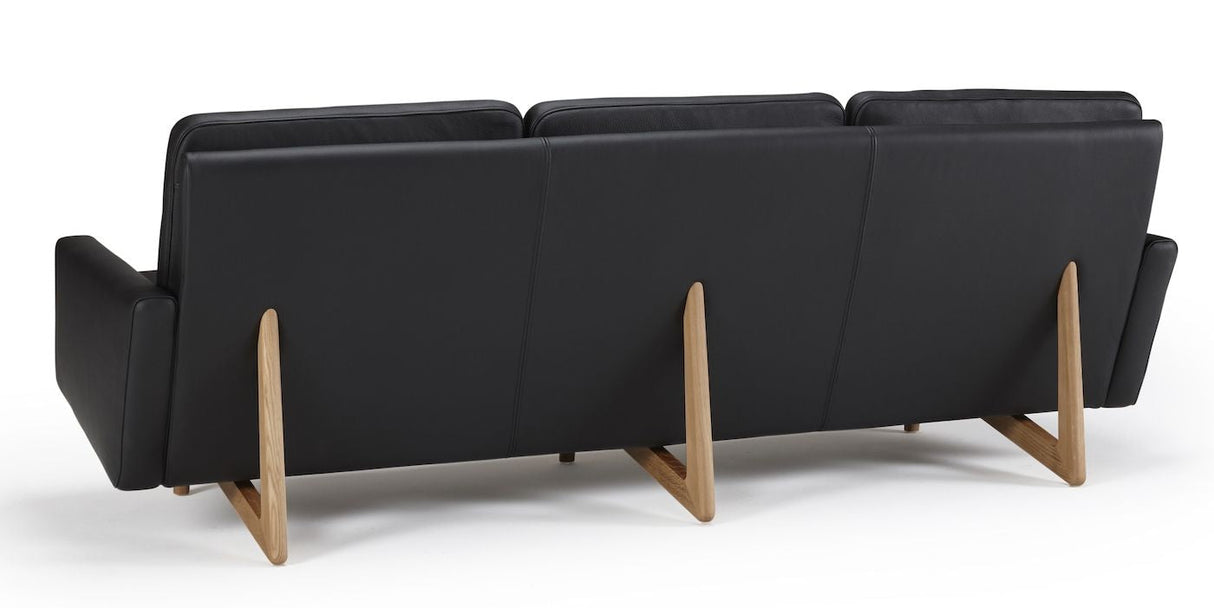 Egsmark 3-pers sofa, Sort Læder - Unoliving.com