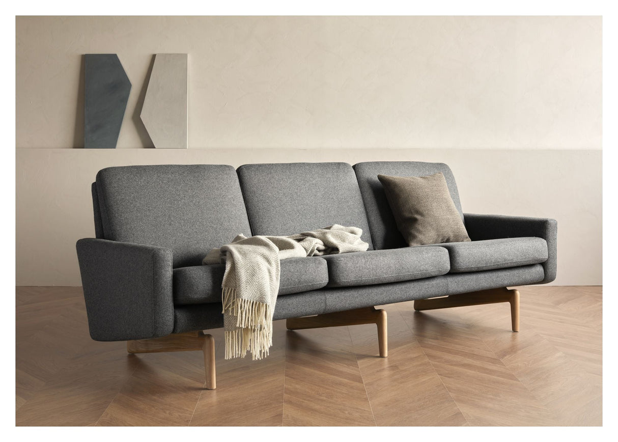 Egsmark 3-pers. Sofa, grå uld - Unoliving.com