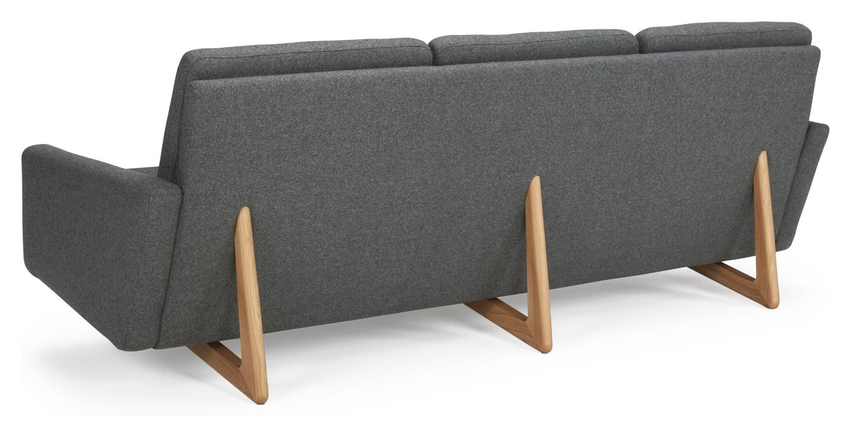 Egsmark 3-pers. Sofa, grå uld - Unoliving.com