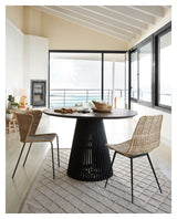 Equal Spisebordsstol Sort/Rattan - Unoliving.com