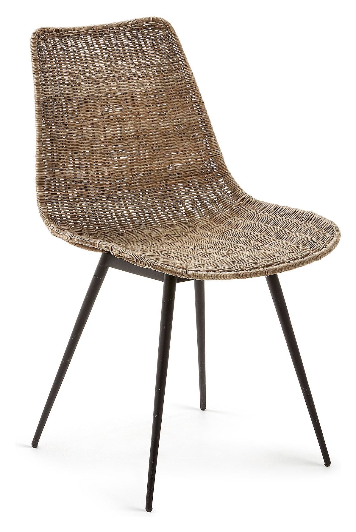 Equal Spisebordsstol Sort/Rattan - Unoliving.com