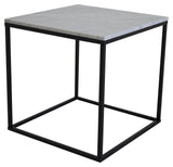 Estelle Sidebord - Hvid Marmor Top/Sorte Metalben, 50x50 - Unoliving.com