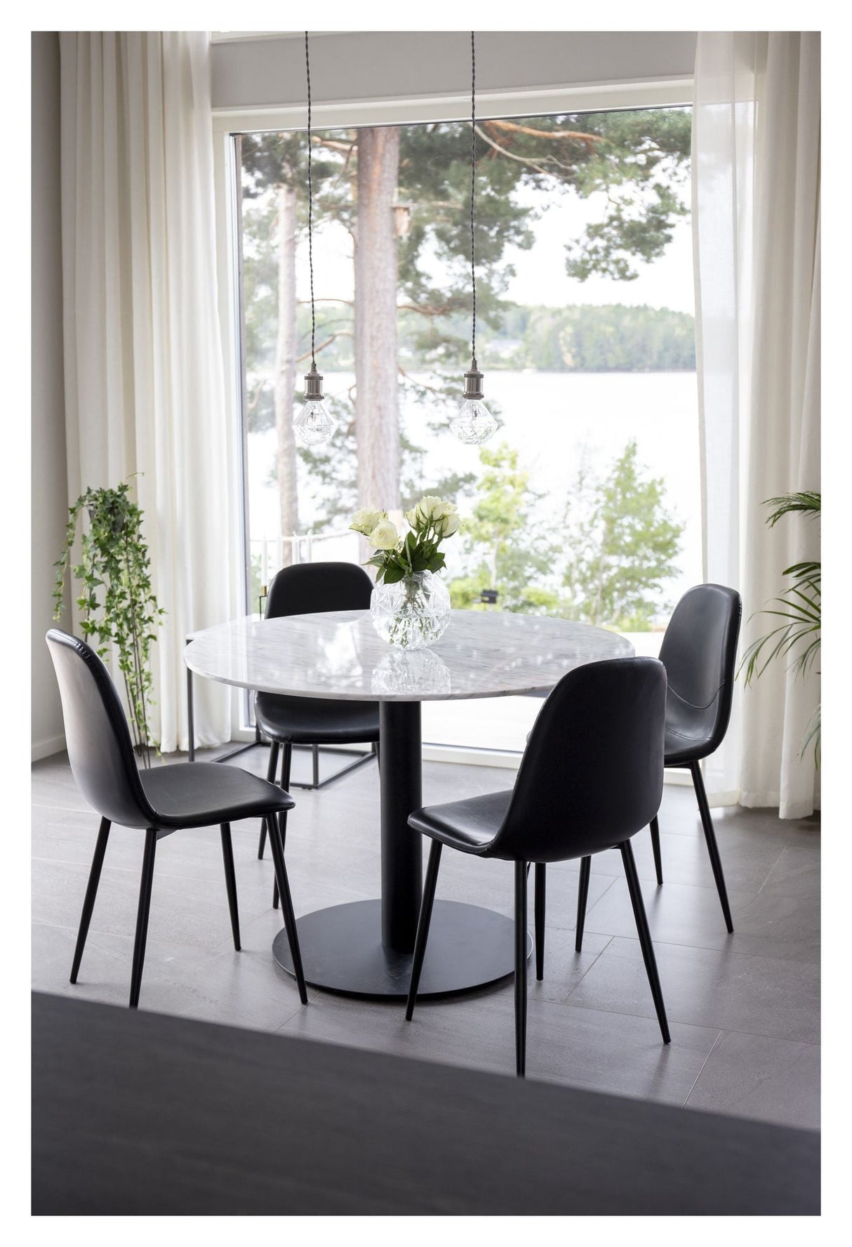 Estelle Spisebord, Hvid marmor, Ø106 - Unoliving.com