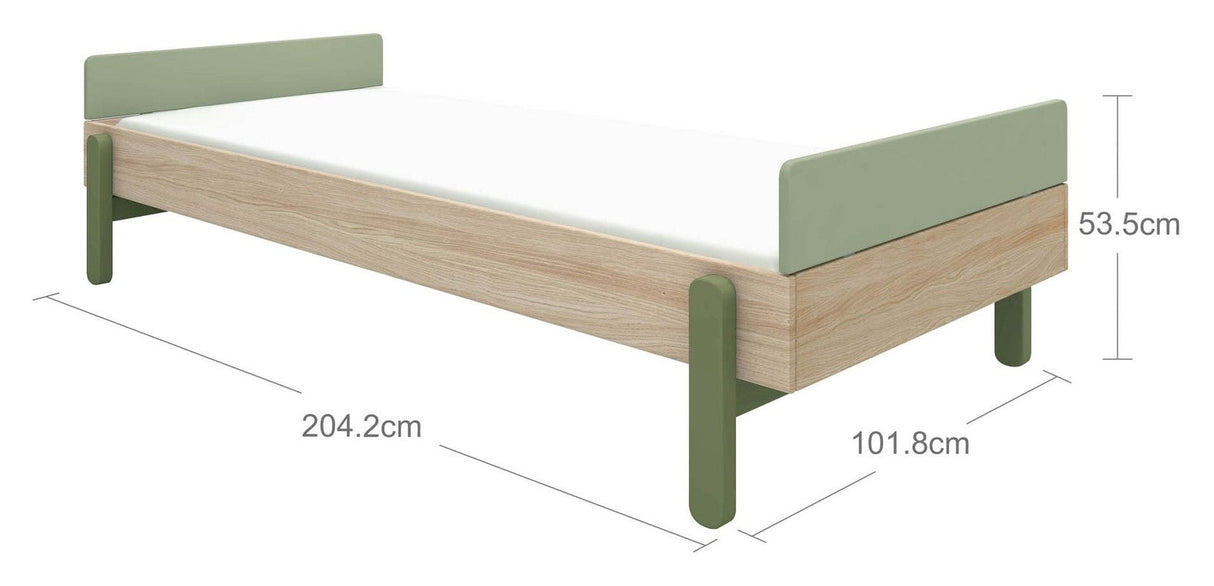 FLEXA Popsicle Børneseng m. headboard 90x200, Kiwi - Unoliving.com